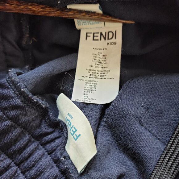 Fendi Kids Jacket and Pant Set Navy With Black & Brown Monogram Side Stripe EUC - Picture 15 of 16